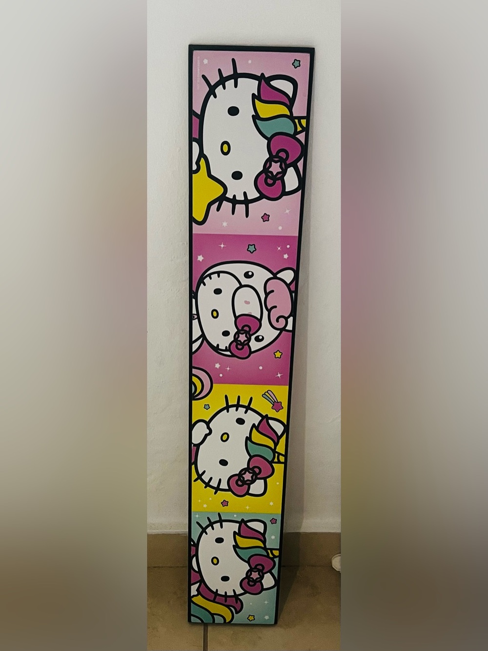Hello Kitty Unicorn Wall Art - Pink Yellow Aqua
